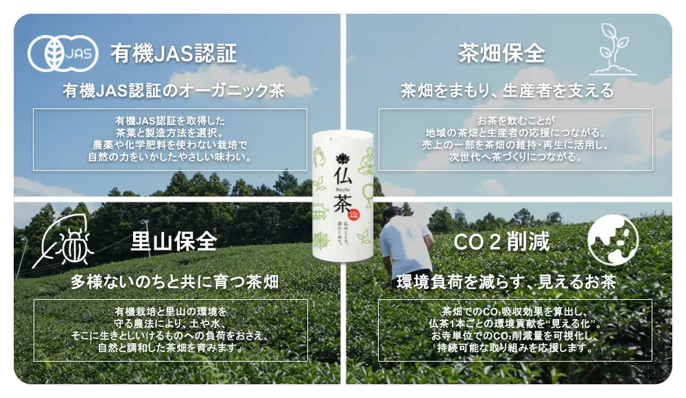 お寺限定サステナブル緑茶『仏茶（Buccha）』予約販売開始