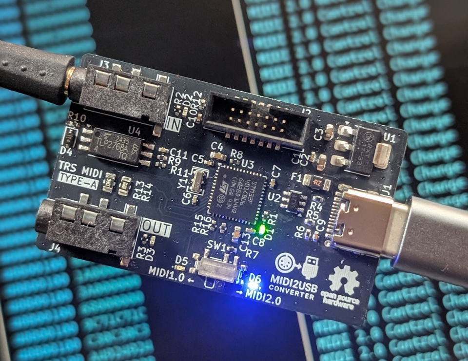 MIDI2USB CONVERTER Development Board