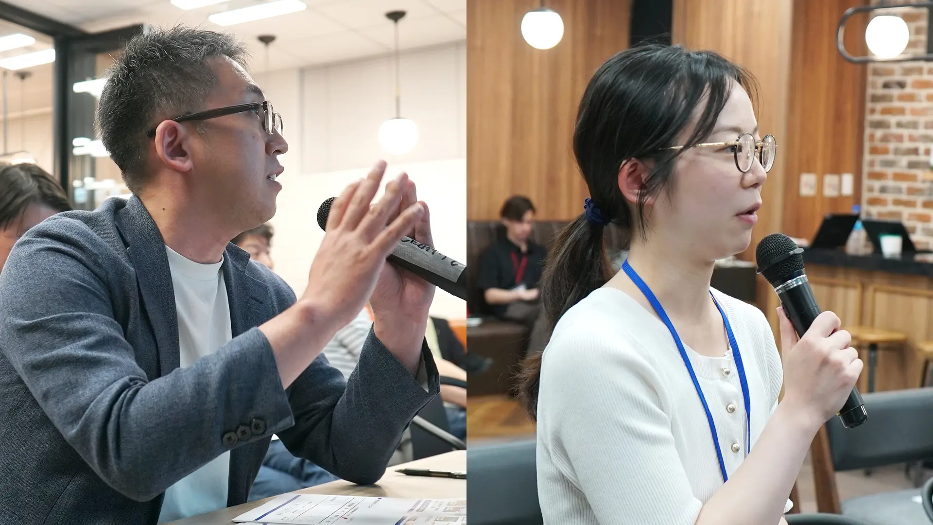 小林寛幸氏（左：選考評価委員）、三浦千瑛氏（右：支援機関 株式会社秋田銀行）