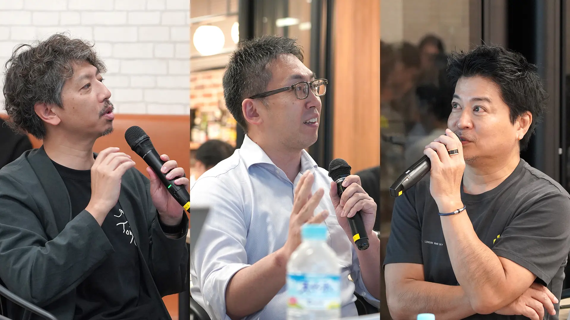 舘林俊平氏（左：選考評価委員）、小林寛幸氏（右：選考評価委員）、平英晴氏（右：選考評価委員）