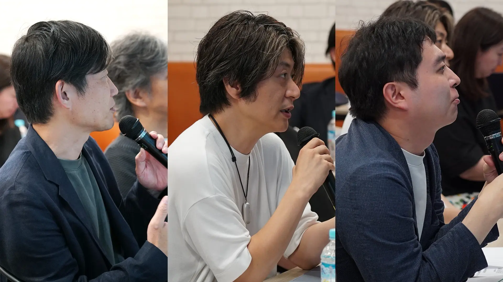 中川栄治氏（左：選考評価委員）、佐々⽊喜徳氏（中：運営会合）、鈴木利洋氏（右：選考評価委員）