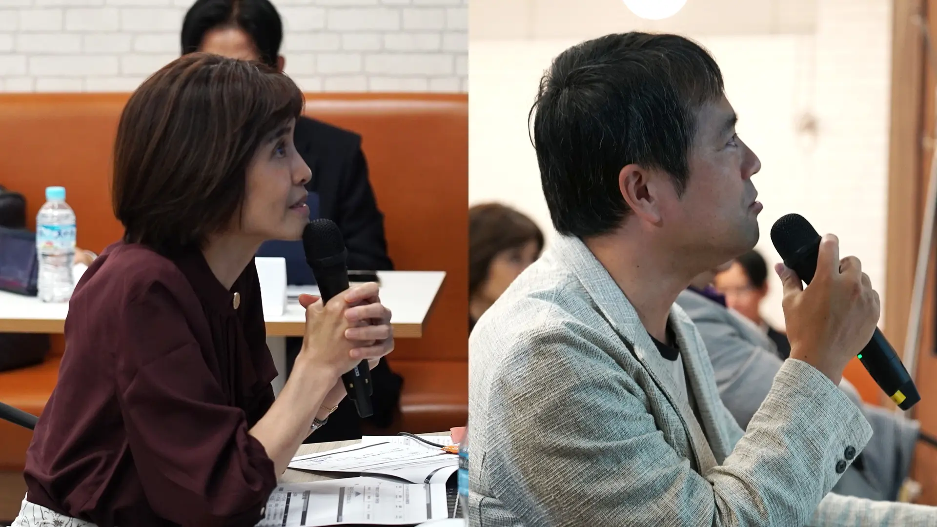 原田典子氏（左：AI CROSS株式会社）、灰⽥俊也氏（右：選考評価委員）